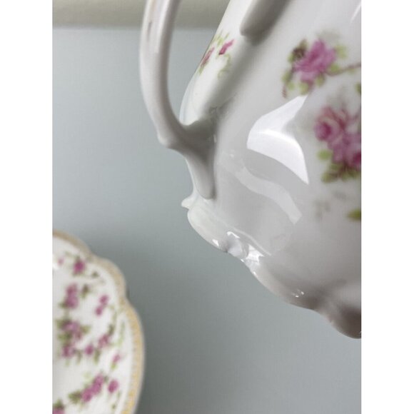 MZ Altrohlau CMR Czechoslovakia Bridal Rose Pattern Teacup & Saucer Set, Vintage - Picture 10 of 12